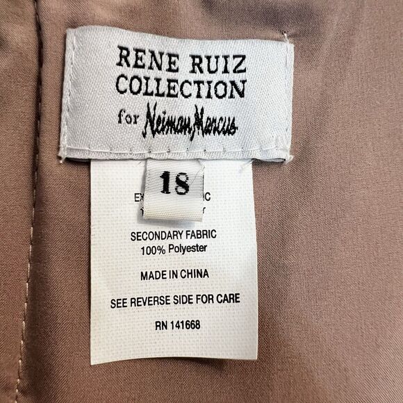 Rene Ruiz Neiman Marcus Sweetheart Metallic Lace Formal Dress Gold Women’s 18 - Picture 14 of 16